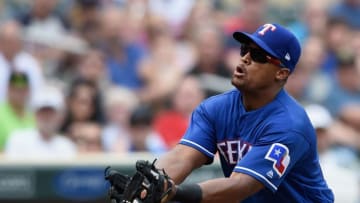 MINNEAPOLIS, MN - JUNE 24: Adrian Beltre #29 of the Texas Rangers catches a popup in foul territory off the bat of Max Kepler of the Minnesota Twins during the sixth inning of the game on June 24, 2018 at Target Field in Minneapolis, Minnesota. The Twins defeated the Rangers 2-0. (Photo by Hannah Foslien/Getty Images)