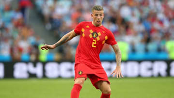 SOCHI, RUSSIA - JUNE 18: Toby Alderweireld of Belgium controls the ball during the 2018 FIFA World Cup Russia group G match between Belgium and Panama at Fisht Stadium on June 18, 2018 in Sochi, Russia. (Photo by Alex Livesey/Getty Images)