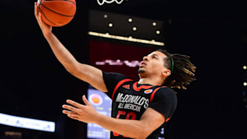 ATLANTA, GA - MARCH 27: Cole Anthony #50 of Oak Hill Academy in Virginia drives to the basket during the 2019 McDonald's High School Boys All-American Game on March 27, 2019 at State Farm Arena in Atlanta, Georgia. (Photo by Scott Cunningham/Getty Images)
