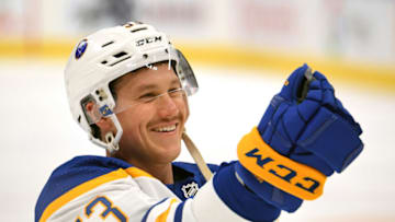 Nov 19, 2022; Toronto, Ontario, CAN; Buffalo Sabres forward Jeff Skinner (53) warms up before playing the Toronto Maple Leafs at Scotiabank Arena. Mandatory Credit: Dan Hamilton-USA TODAY Sports