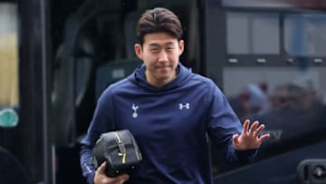 BURNLEY, ENGLAND - APRIL 01: Heung-Min Son of Tottenham Hotspur arrives at the stadium prior to the Premier League match between Burnley and Tottenham Hotspur at Turf Moor on April 1, 2017 in Burnley, England. (Photo by Ian MacNicol/Getty Images)