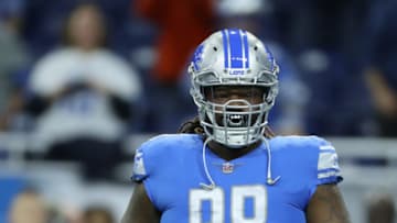 DETROIT, MI - OCTOBER 28: Damon Harrison Sr., of the Detroit Lions warms up prior to their game against the Seattle Seahawks at Ford Field on October 28, 2018 in Detroit, Michigan. (Photo by Leon Halip/Getty Images)