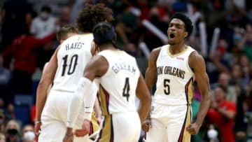Herbert Jones #5 of the New Orleans Pelicans (Photo by Sean Gardner/Getty Images)