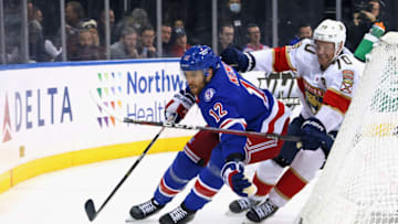 NEW YORK, NEW YORK - NOVEMBER 08: Patrik Nemeth #12 of the New York Rangers skates against the Florida Panthers at Madison Square Garden on November 08, 2021 in New York City. The Rangers defeated the Panthers 4-3. (Photo by Bruce Bennett/Getty Images)