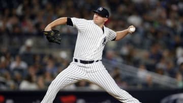 NEW YORK, NY - SEPTEMBER 21: Pitcher Zach Britton #53 of the New York Yankees in action in an MLB baseball game against the Baltimore Orioles on September 21, 2018 at Yankee Stadium in the Bronx borough of New York City. Yankees won 10-8. (Photo by Paul Bereswill/Getty Images)