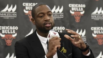 Jul 29, 2016; Chicago, IL, USA; Chicago Bulls guard Dwayne Wade addresses the media during a press conference at Advocate Center. Mandatory Credit: David Banks-USA TODAY Sports