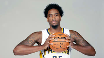 INDIANAPOLIS, IN - SEPTEMBER 26: Rakeem Christmas #25 of the Indiana Pacers poses for a portrait during 2016 Media Day at Bankers Life Fieldhouse on September 26, 2016 in Indianapolis, Indiana. NOTE TO USER: User expressly acknowledges and agrees that, by downloading and or using this Photograph, user is consenting to the terms and condition of the Getty Images License Agreement. Mandatory Copyright Notice: 2016 NBAE (Photo by Ron Hoskins/NBAE via Getty Images)