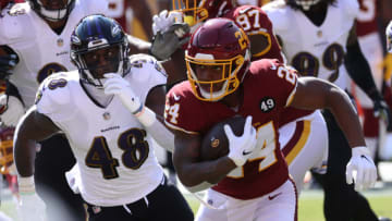 Washington Football Team running back Antonio Gibson (Mandatory Credit: Geoff Burke-USA TODAY Sports)