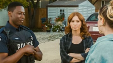 The Spencer Sisters -- “The Restauranteur's Ruin” -- Image Number: SPS104_0002 -- Pictured (L-R): Thomas Antony Olajide as Zane Graham and Stacey Farber as Darby Spencer Photo: Steven Ackerman/eOne -- © 2023 The CW Network, LLC. All Rights Reserved.