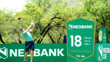 SUN CITY, SOUTH AFRICA - NOVEMBER 12: Ernie Els of South Africa plays in the pro am ahead of the Nedbank Golf Challenge hosted by Gary Player at the Gary Player CC on November 12, 2019 in Sun City, South Africa. (Photo by Warren Little/Getty Images)