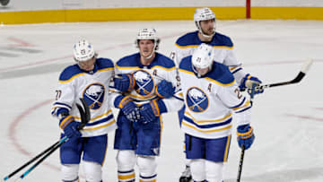 Jake McCabe #19 of the Buffalo Sabres. (Photo by Elsa/Getty Images)