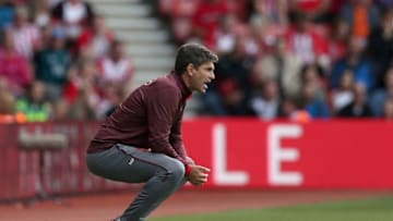 SOUTHAMPTON, ENGLAND - AUGUST 12: Mauricio Pellegrino, Manager of Southampton looks on during the Premier League match between Southampton and Swansea City at St Mary's Stadium on August 12, 2017 in Southampton, England. (Photo by Alex Morton/Getty Images)