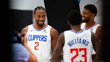 LA ClippersPaul GeorgeKawhi LeonardLou Williams(Photo by Brian Rothmuller/Icon Sportswire via Getty Images)