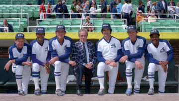 CHICAGO-UNDATED 1981: Coaching Staff Chicago White Sox Bobby Winkles,Vada Pinson, Ron Schueler, General manager Roland Hemond, manager Tony LaRussa, Art Kusnyer, and Dave Nelson poses before the MLB game at Comiskey Park in Chicago, IL. L (Photo by Ron Vesely/MLB Photos via Getty Images)