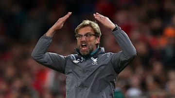 BASEL, SWITZERLAND - MAY 18: Liverpool manager Jurgen Klopp encourages the fans during the UEFA Europa League Final match between Liverpool and Sevilla at St. Jakob-Park on May 18, 2016 in Basel, Switzerland. (Photo by Chris Brunskill Ltd/Getty Images)