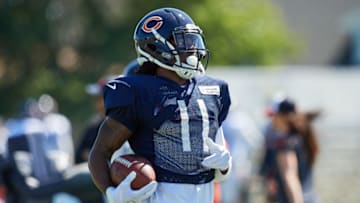 BOURBONNAIS, IL - JULY 29: Chicago Bears wide receiver Kevin White (11) participates in a practice session during the Chicago Bears Training Camp on July 29, 2017 at Olivet Nazarene University in Bourbonnais, Illinois. (Photo by Robin Alam/Icon Sportswire via Getty Images)