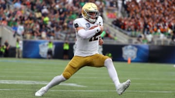 Notre Dame football quarterback Ian Book (12) - (Mandatory Credit: Kim Klement-USA TODAY Sports)