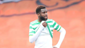 DUNDEE, SCOTLAND - MARCH 07: A dejected Odsonne Edouard of Celtic is seen at full time during the Ladbrokes Premiership match between Dundee United and Celtic at Tannadice Park on March 07, 2021 in Dundee, Scotland. Sporting stadiums around the UK remain under strict restrictions due to the Coronavirus Pandemic as Government social distancing laws prohibit fans inside venues resulting in games being played behind closed doors. (Photo by Ian MacNicol/Getty Images)