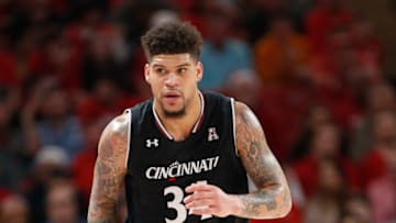 HOUSTON, TEXAS - FEBRUARY 10: Jarron Cumberland #34 of the Cincinnati Bearcats runs up court after a basket against the Houston Cougars during the second half at Fertitta Center on February 10, 2019 in Houston, Texas. (Photo by Bob Levey/Getty Images)
