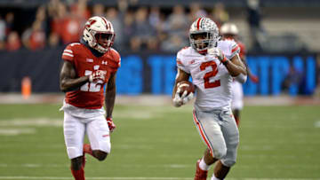 INDIANAPOLIS, IN - DECEMBER 02: Ohio State Buckeyes running back J.K. Dobbins (2) gets into the open field during the Big Ten Championship Game between the Ohio State Buckeyes and the Wisconsin Badgers on December 2, 2017, at Lucas Oil Stadium in Indianapolis, Indiana. (Photo by Michael Allio/Icon Sportswire via Getty Images)