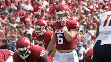 NORMAN, OK - SEPTEMBER 02: Oklahoma Sooners quarterback Baker Mayfield (6) during the college football game between the Oklahoma Sooners and the University of Texas at El Paso Miners on September 02, 2017 at Memorial Stadium Norman, OK.(Photo by Richard Rowe/Icon Sportswire via Getty Images)