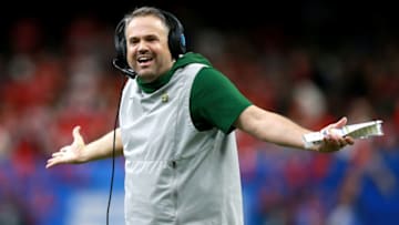 NEW ORLEANS, LOUISIANA - JANUARY 01: Head coach Matt Rhule of the Baylor Bears looks on during the Allstate Sugar Bowl against the Georgia Bulldogs at Mercedes Benz Superdome on January 01, 2020 in New Orleans, Louisiana. (Photo by Sean Gardner/Getty Images)