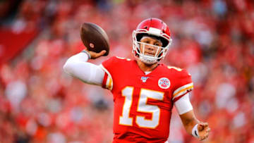 KANSAS CITY, MO - AUGUST 10: Patrick Mahomes #15 of the Kansas City Chiefs throws a first quarter pass against the Cincinnati Bengals during a preseason game at Arrowhead Stadium on August 10, 2019 in Kansas City, Missouri. (Photo by David Eulitt/Getty Images)