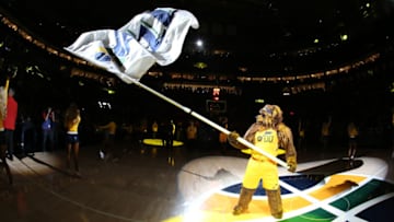 SALT LAKE CITY, UT - NOVEMBER 25: The Utah Jazz mascot performs before the game against the Milwaukee Bucks on November 25, 2017 at vivint.SmartHome Arena in Salt Lake City, Utah. NOTE TO USER: User expressly acknowledges and agrees that, by downloading and or using this Photograph, User is consenting to the terms and conditions of the Getty Images License Agreement. Mandatory Copyright Notice: Copyright 2017 NBAE (Photo by Melissa Majchrzak/NBAE via Getty Images)