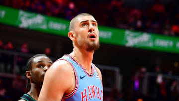 Alex Len #25 of the Atlanta Hawks (Photo by Gary Dineen/NBAE via Getty Images).