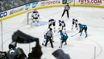 May 19, 2016; San Jose, CA, USA; Fans cheer and wave as the San Jose Sharks and the St. Louis Blues face off in the third period in game three of the Western Conference Final of the 2016 Stanley Cup Playoffs at SAP Center at San Jose. The Sharks won 3-0. Mandatory Credit: John Hefti-USA TODAY Sports