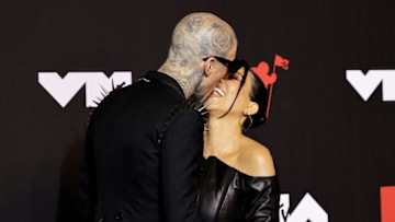 NEW YORK, NEW YORK - SEPTEMBER 12: (L-R) Travis Barker and Kourtney Kardashian attend the 2021 MTV Video Music Awards at Barclays Center on September 12, 2021 in the Brooklyn borough of New York City. (Photo by Noam Galai/Getty Images for MTV/ViacomCBS)