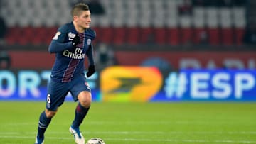 PARIS, FRANCE - DECEMBER 14: Marco Verratti of Paris Saint-Germain runs with the ball during the French League Cup match between Paris Saint-Germain and Lille LOSC on December 14, 2016 in Paris, France. (Photo by Aurelien Meunier/Getty Images)