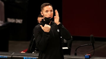 NEW YORK, NEW YORK - JANUARY 23: Head coach Steve Nash of the Brooklyn Nets (Photo by Elsa/Getty Images)