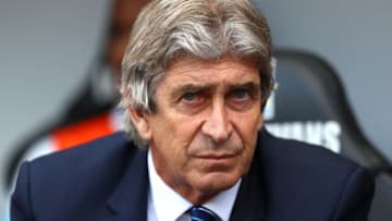SWANSEA, WALES - MAY 15: Manuel Pellegrini, manager of Manchester City looks on prior to the Barclays Premier League match between Swansea City and Manchester City at the Liberty Stadium on May 15, 2016 in Swansea, Wales. (Photo by Michael Steele/Getty Images)