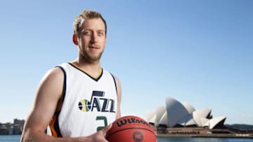SYDNEY, AUSTRALIA - AUGUST 01: Joe Ingles of the Utah Jazz poses during an NBL Media Opportunity at Cruise Bar on August 1, 2017 in Sydney, Australia. (Photo by Matt King/Getty Images)