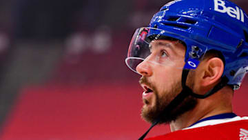 MONTREAL, QUEBEC - JUNE 20: Tomas Tatar #90 of the Montreal Canadiens skates in warm-ups prior to Game Four of the Stanley Cup Semifinals of the 2021 Stanley Cup Playoffs against the Vegas Golden Knights at Bell Centre on June 20, 2021 in Montreal, Quebec. (Photo by Minas Panagiotakis/Getty Images)