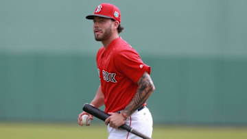 Mar 28, 2016; Fort Myers, FL, USA; Boston Red Sox catcher Blake Swihart (23) works out prior to the game against the Baltimore Orioles at JetBlue Park. Mandatory Credit: Kim Klement-USA TODAY Sports