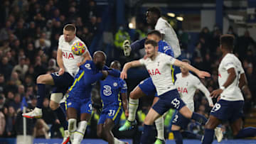 LONDON, ENGLAND - JANUARY 23: Thiago Silva of Chelsea scores a goal to make it 2-0 during the Premier League match between Chelsea and Tottenham Hotspur at Stamford Bridge on January 23, 2022 in London, United Kingdom. (Photo by James Williamson - AMA/Getty Images)
