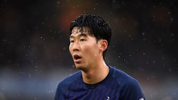 WOLVERHAMPTON, ENGLAND - DECEMBER 15: Heung-Min Son of Tottenham Hotspur looks on during the Premier League match between Wolverhampton Wanderers and Tottenham Hotspur at Molineux on December 15, 2019 in Wolverhampton, United Kingdom. (Photo by Michael Regan/Getty Images)