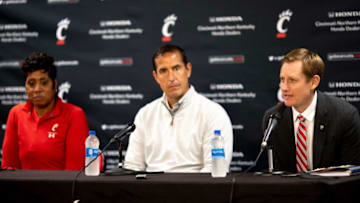 John Cunningham, the University of Cincinnati's athletic director, speaks during a press conference announcing the commitment to join the Big 12. The Enquirer.
