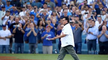 LOS ANGELES, CA - OCTOBER 25: Former Los Angeles Dodgers player Fernando Valenzuela walks onto the field prior to throwing out the ceremonial first pitch before game two of the 2017 World Series between the Houston Astros and the Los Angeles Dodgers at Dodger Stadium on October 25, 2017 in Los Angeles, California. (Photo by Ezra Shaw/Getty Images)