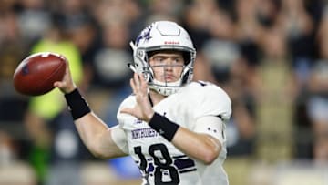 WEST LAFAYETTE, IN - AUGUST 30: Clayton Thorson #18 of the Northwestern Wildcats throws a pass against the Purdue Boilermakers in the fourth quarter of a game at Ross-Ade Stadium on August 30, 2018 in West Lafayette, Indiana. Northwestern won 31-27. (Photo by Joe Robbins/Getty Images)