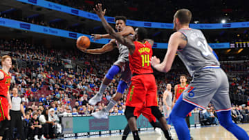 Jimmy Butler against the Atlanta Hawks (Photo by Jesse D. Garrabrant/NBAE via Getty Images)