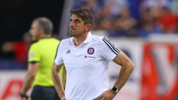 HARRISON, NJ - JUNE 28: Chicago Fire head coach Veljko Paunovic during the Major League Soccer game between the Chicago Fire and the New York Red Bulls on June 28, 2019 at Red Bull Arena in Harrison, NJ. (Photo by Rich Graessle/Icon Sportswire via Getty Images)