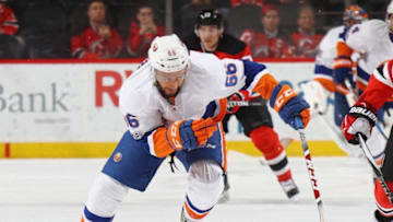 NEWARK, NJ - APRIL 08: Joshua Ho-Sang #66 of the New York Islanders skates against the New Jersey Devils at the Prudential Center on April 8, 2017 in Newark, New Jersey. The Islanders defeated the Devils 4-2. (Photo by Bruce Bennett/Getty Images)