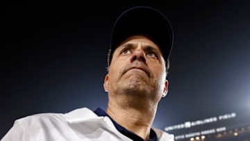 LOS ANGELES, CALIFORNIA - OCTOBER 30: Head coach Jedd Fisch of the Arizona Wildcats looks on after losing to the USC Trojans, 41-34, in the fourth quarter at Los Angeles Memorial Coliseum on October 30, 2021 in Los Angeles, California. (Photo by Michael Owens/Getty Images)