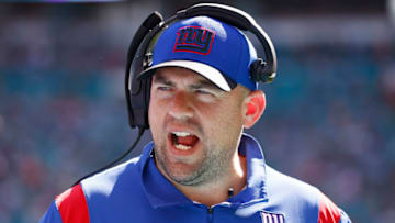 MIAMI GARDENS, FLORIDA - DECEMBER 05: Offensive line coach Rob Sale of the New York Giants looks on prior to the game against the Miami Dolphins at Hard Rock Stadium on December 05, 2021 in Miami Gardens, Florida. (Photo by Michael Reaves/Getty Images)
