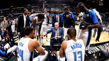 ORLANDO, FL - DECEMBER 28: The Orlando Magic huddle up against the Toronto Raptors on December 28, 2018 at Amway Center in Orlando, Florida. NOTE TO USER: User expressly acknowledges and agrees that, by downloading and or using this photograph, User is consenting to the terms and conditions of the Getty Images License Agreement. Mandatory Copyright Notice: Copyright 2018 NBAE (Photo by Fernando Medina/NBAE via Getty Images)