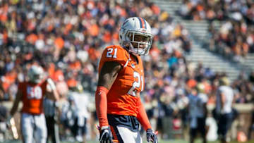 Safety Juan Thornhill #21 of the Virginia Cavaliers (Photo by Chet Strange/Getty Images)
