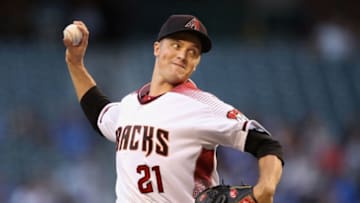 PHOENIX, ARIZONA - JUNE 24: Starting pitcher Zack Greinke #21 of the Arizona Diamondbacks pitches against the Los Angeles Dodgers during the first inning of the MLB game at Chase Field on June 24, 2019 in Phoenix, Arizona. (Photo by Christian Petersen/Getty Images)